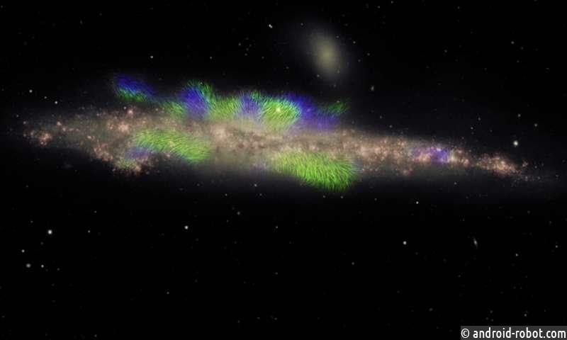 Радиотелескоп запечатлел гигантские магнитные поля, видимые в ореоле Китовой Галактики