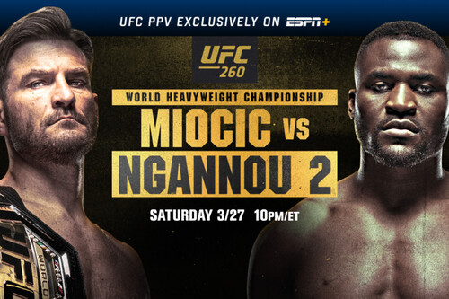 Где смотреть онлайн UFC 260: Стипе Миочич – Франсис Нганну